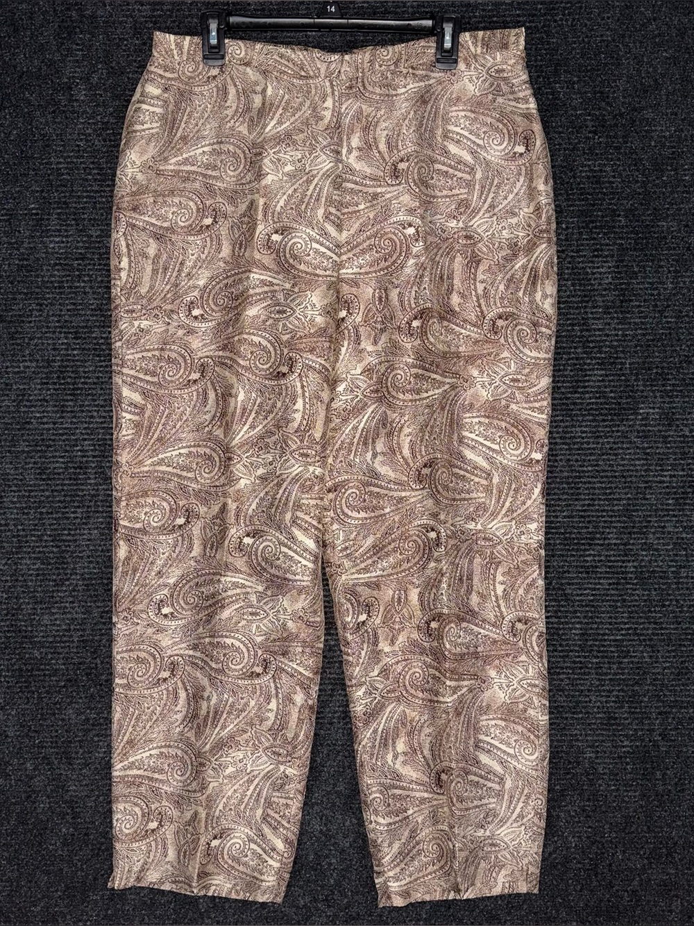 Vintage 90s Nygard Collection 100% Silk Paisley Print Trouser Pants Tapered 16
